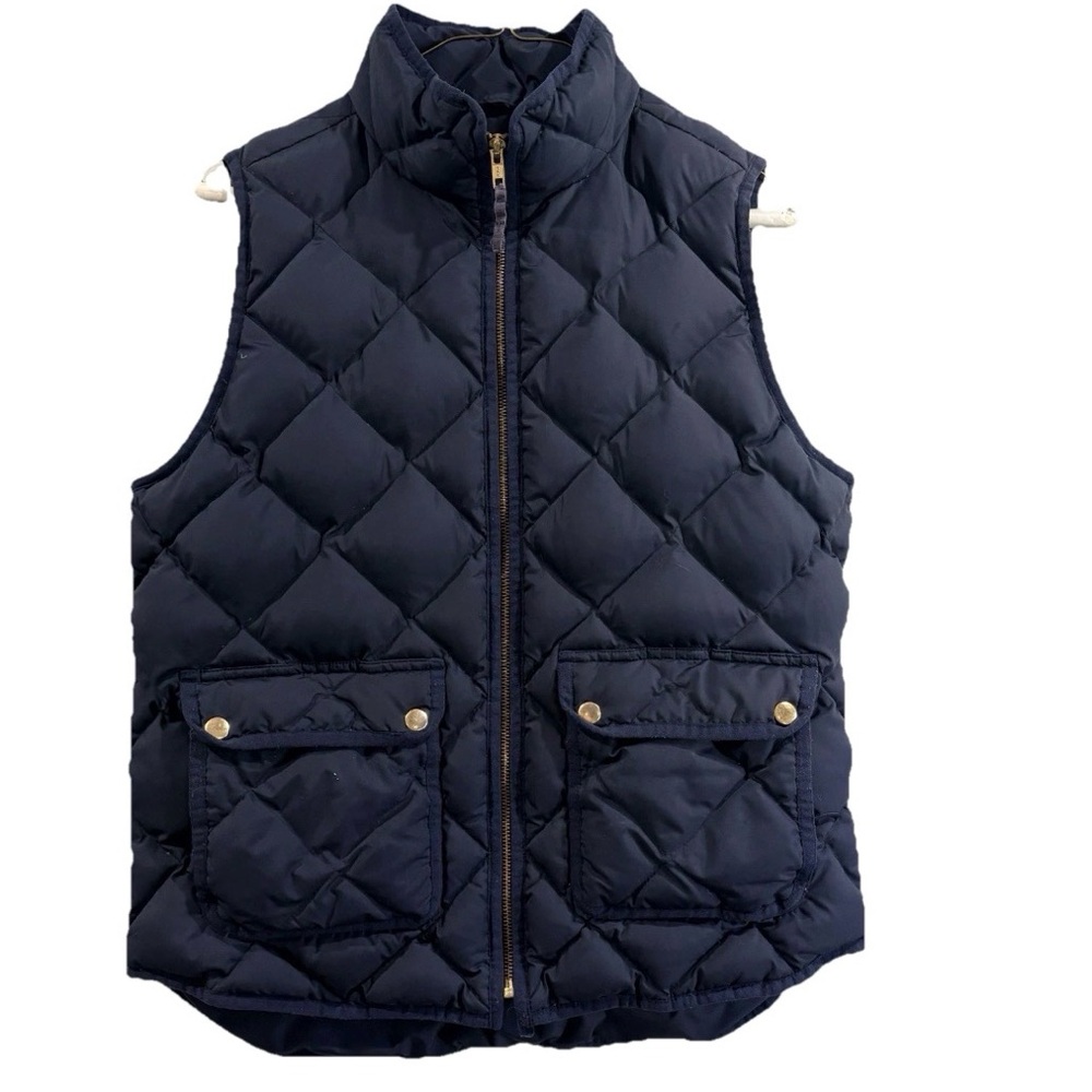 J.Crew Womens M Quilted Down Puffer Vest Zip-up Pockets